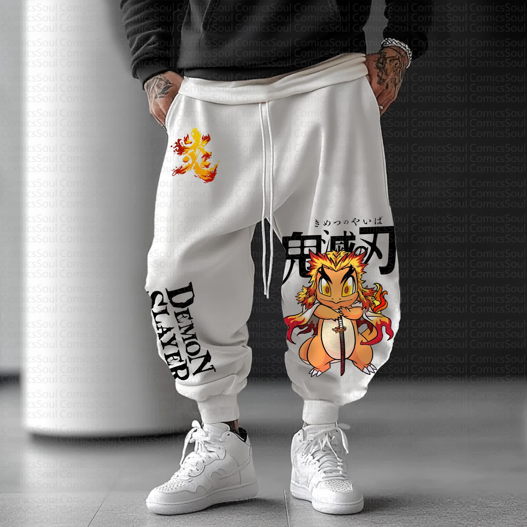 Unisex Anime Inspired Vintage Pants丨Demon Slayer X Pokémon