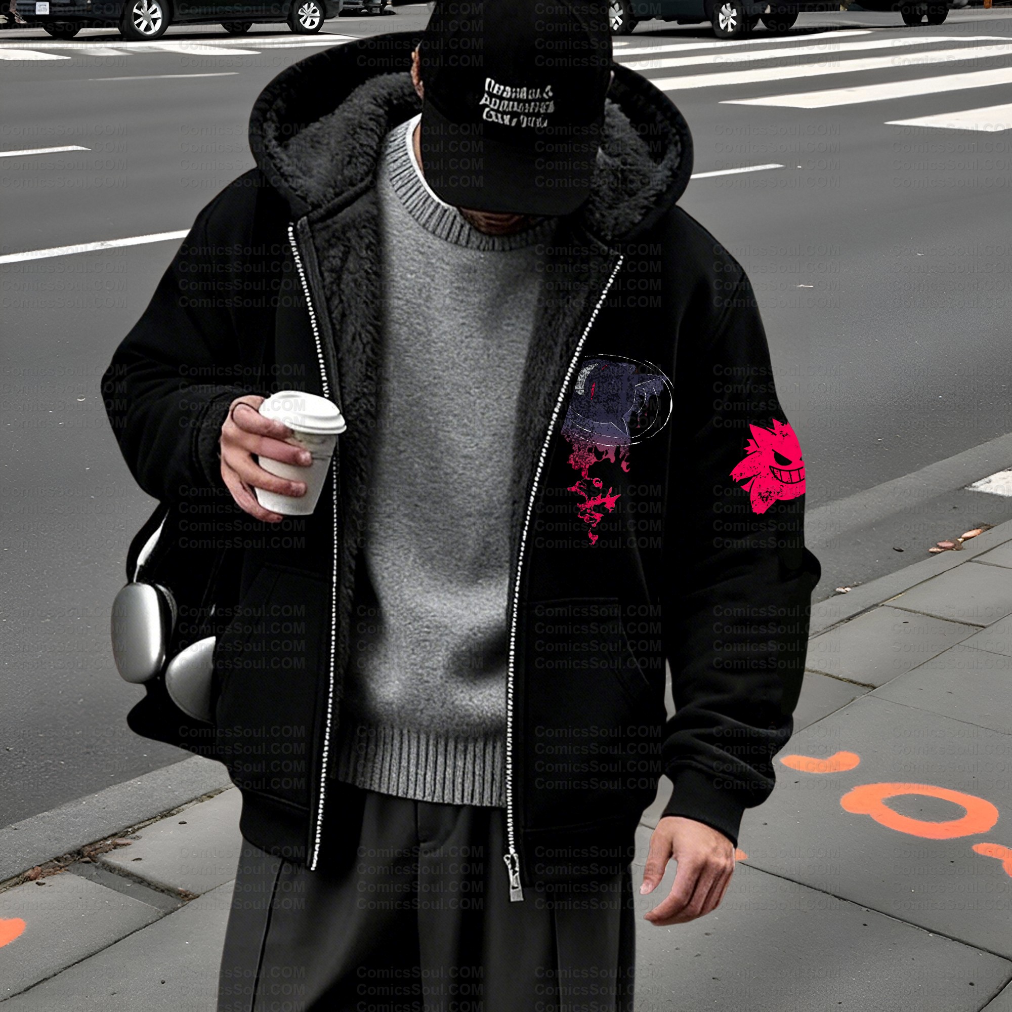 Unisex Graphic Streetwear Vintage Zipper Cardigan Plush Hoodie