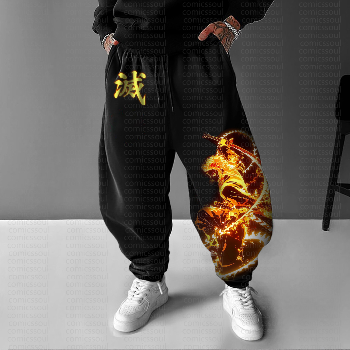 Unisex Anime Inspired Vintage Pants丨Demon Slayer X Pokémon