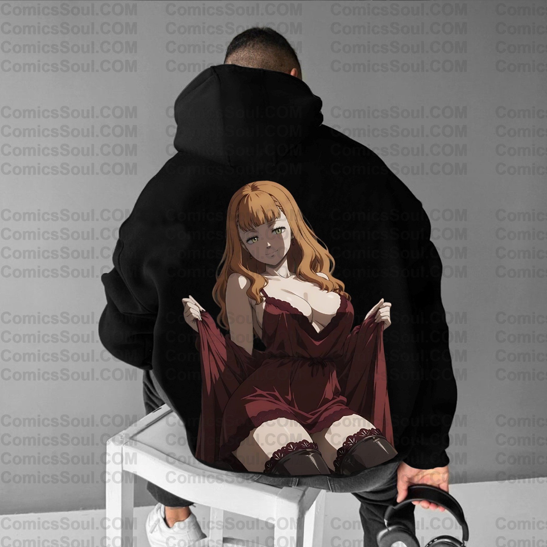 Plus Velvet Unisex Anime Graphic Streetwear Vintage Hoodie