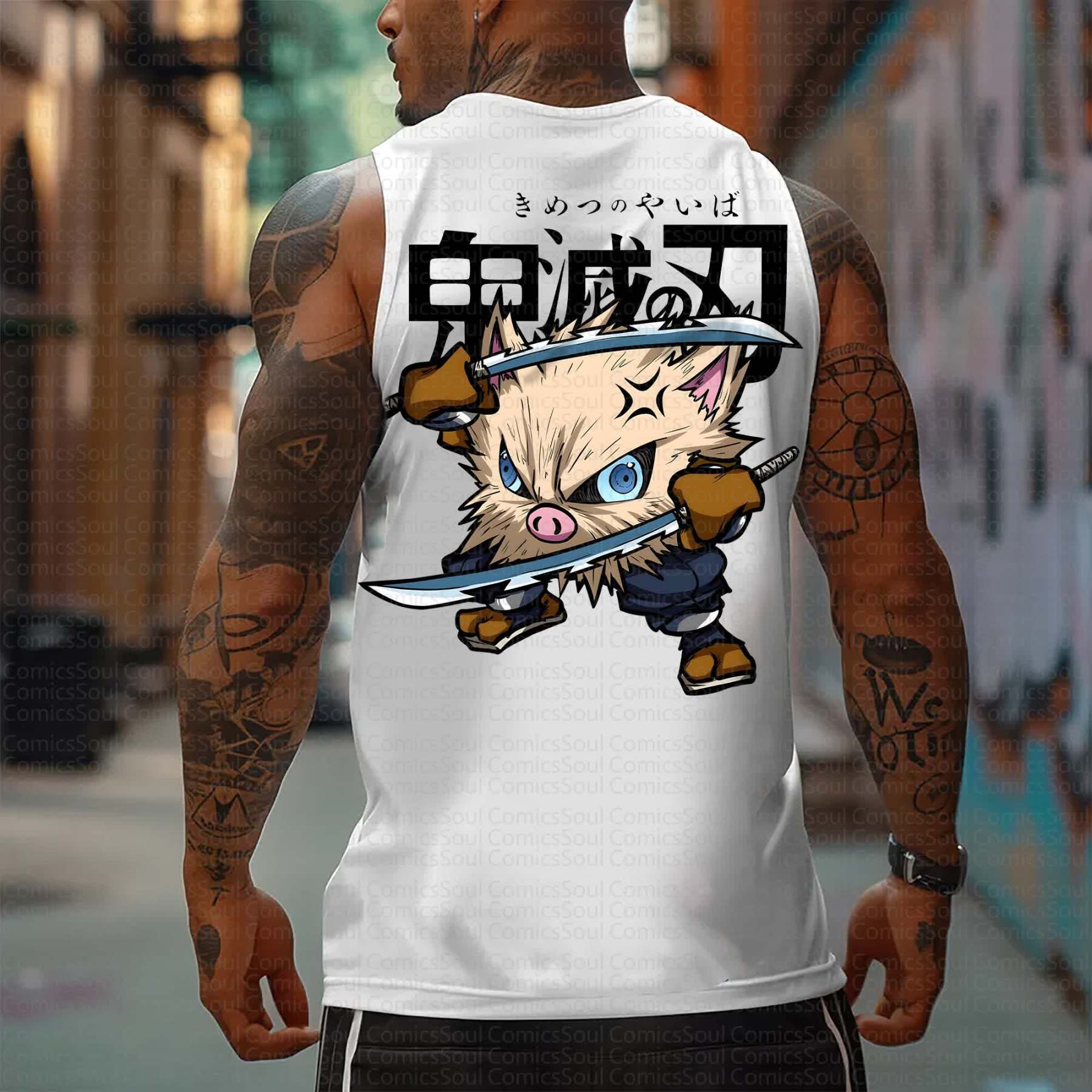 Unisex “Demon Slayer X Pokémon” Casual Anime Tank Top