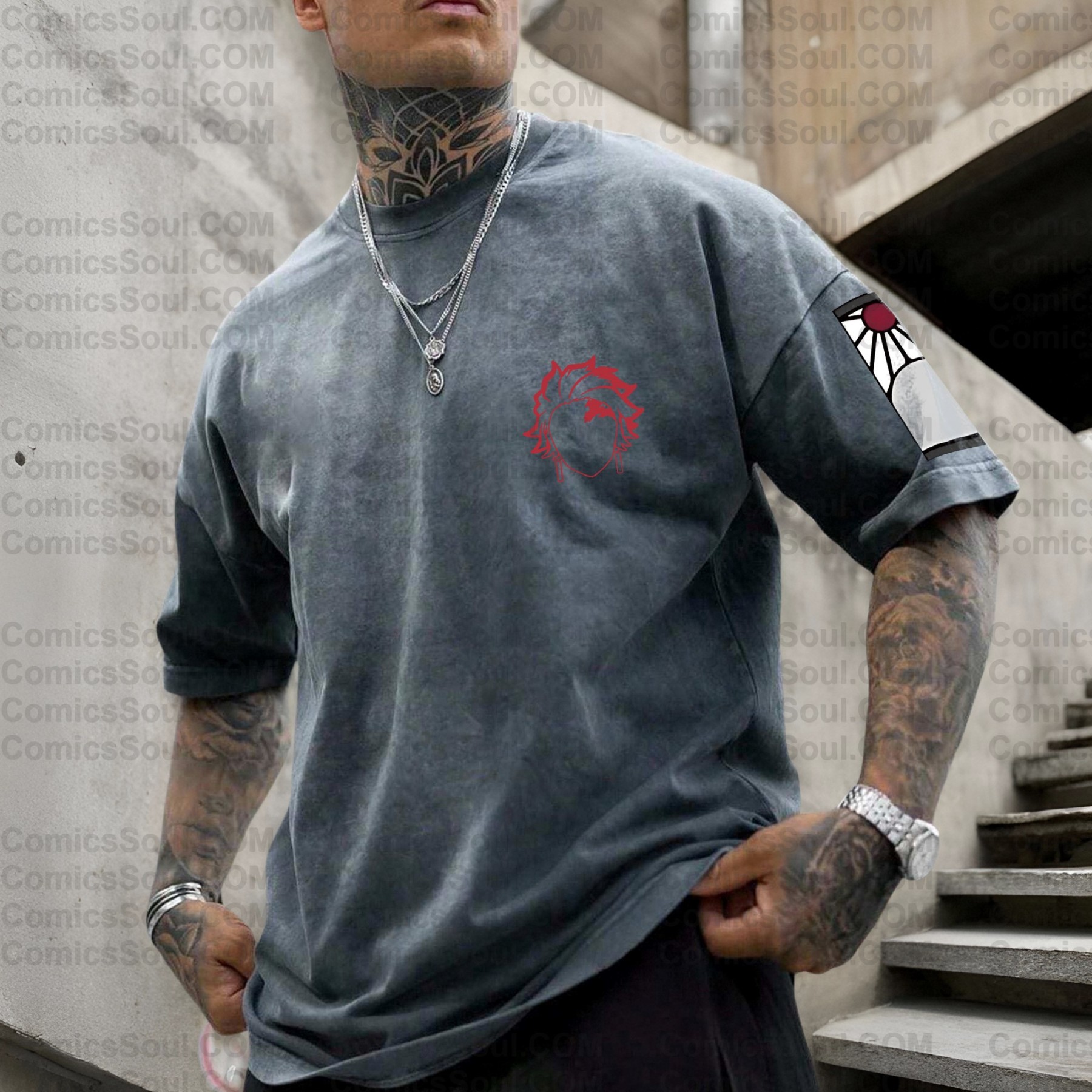 Vintage 3D Direct Inkjet Printed Washed Unisex T-Shirt