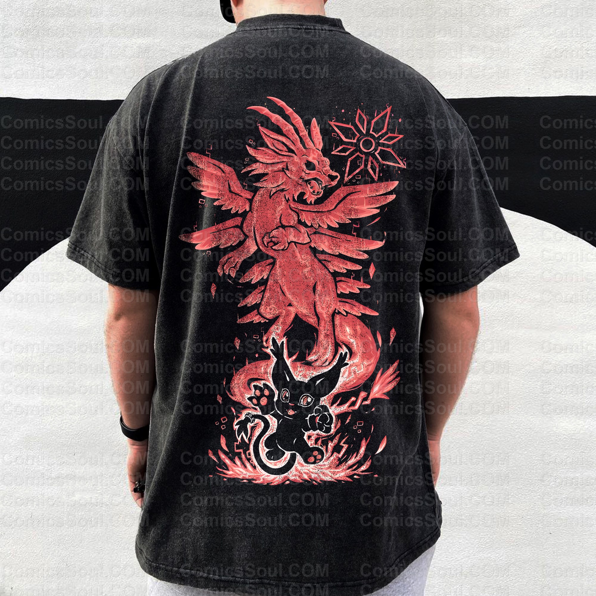 Vintage 3D Direct Inkjet Printed Washed Unisex T-Shirt