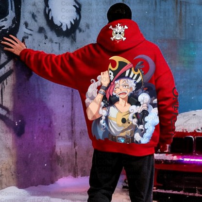 Plus Velvet Unisex Anime Graphic Streetwear Vintage Hoodieluffy