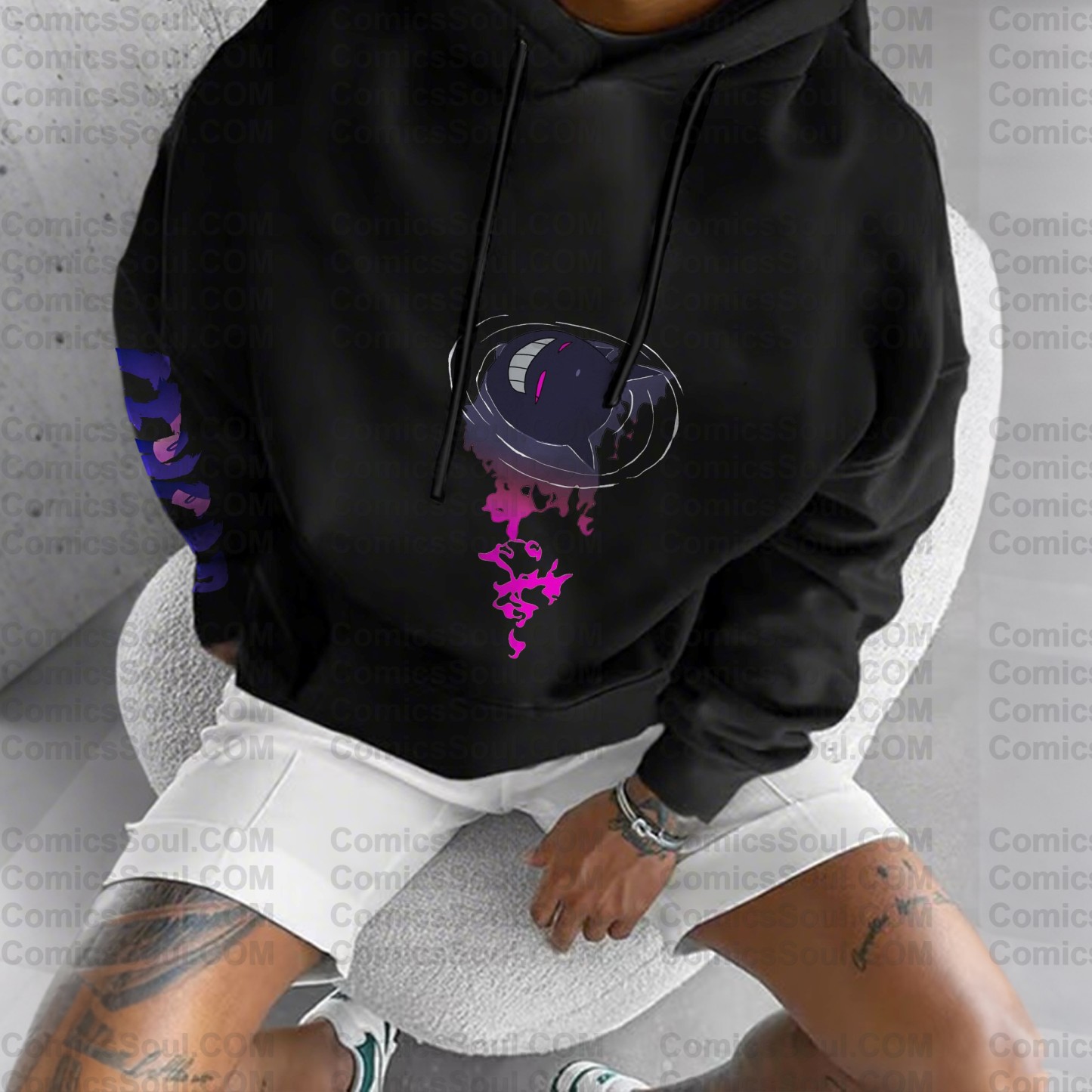 Unisex Anime Graphic Streetwear Vintage Plush Hoodie| Gengar