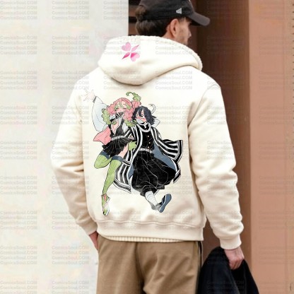 Unisex Graphic Streetwear Vintage Zipper Cardigan Plush Hoodie