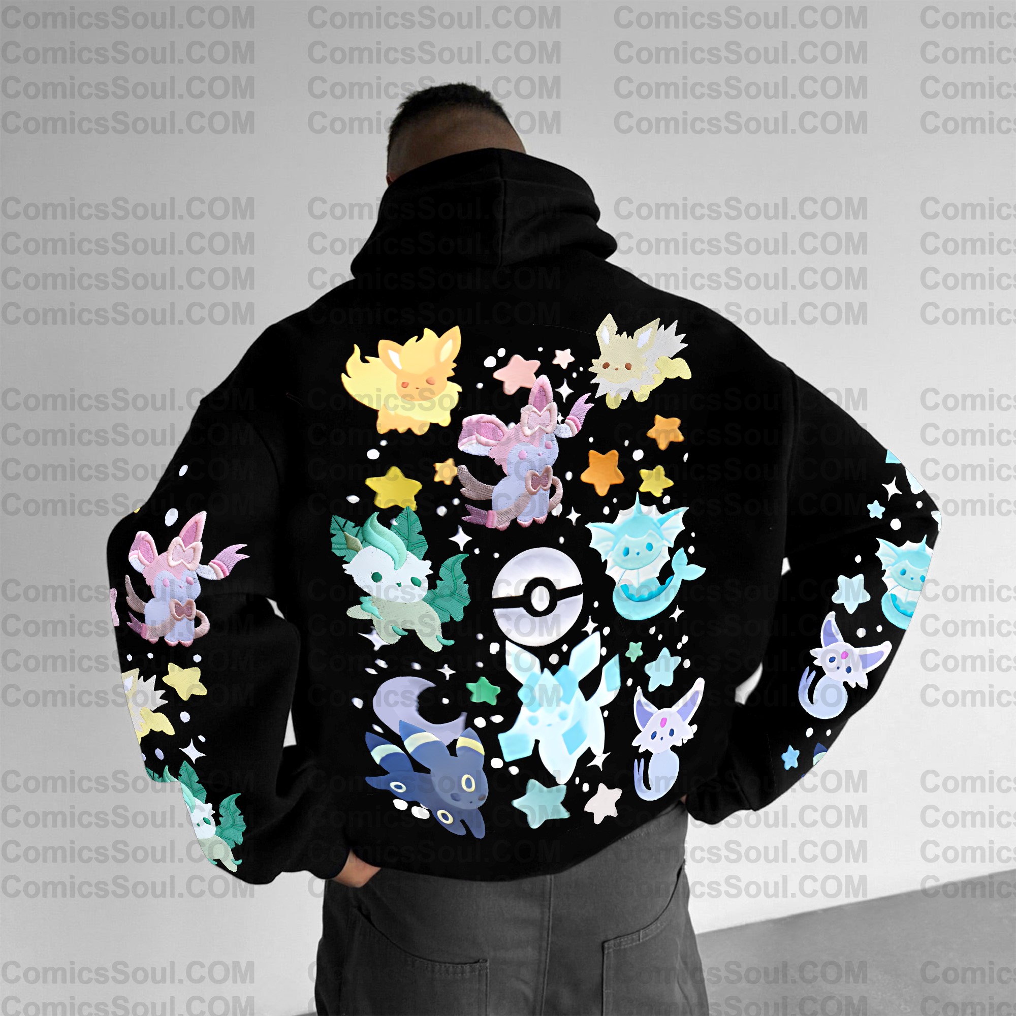 (Pokemon)Plus Velvet Unisex Anime Graphic Streetwear Vintage Hoodie