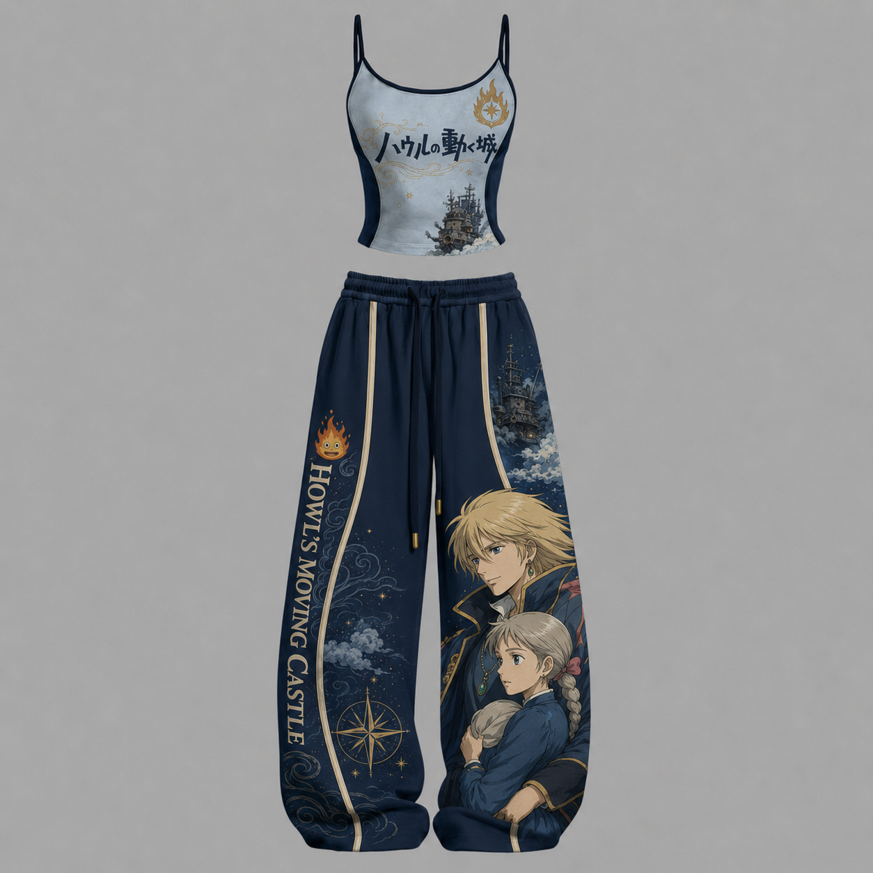 Howl's Moving Castle-Top & Elasticated Trousers Two-Piece Set