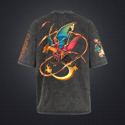 Unisex "Pokémon" Anime Style Vintage Washed T-Shirt