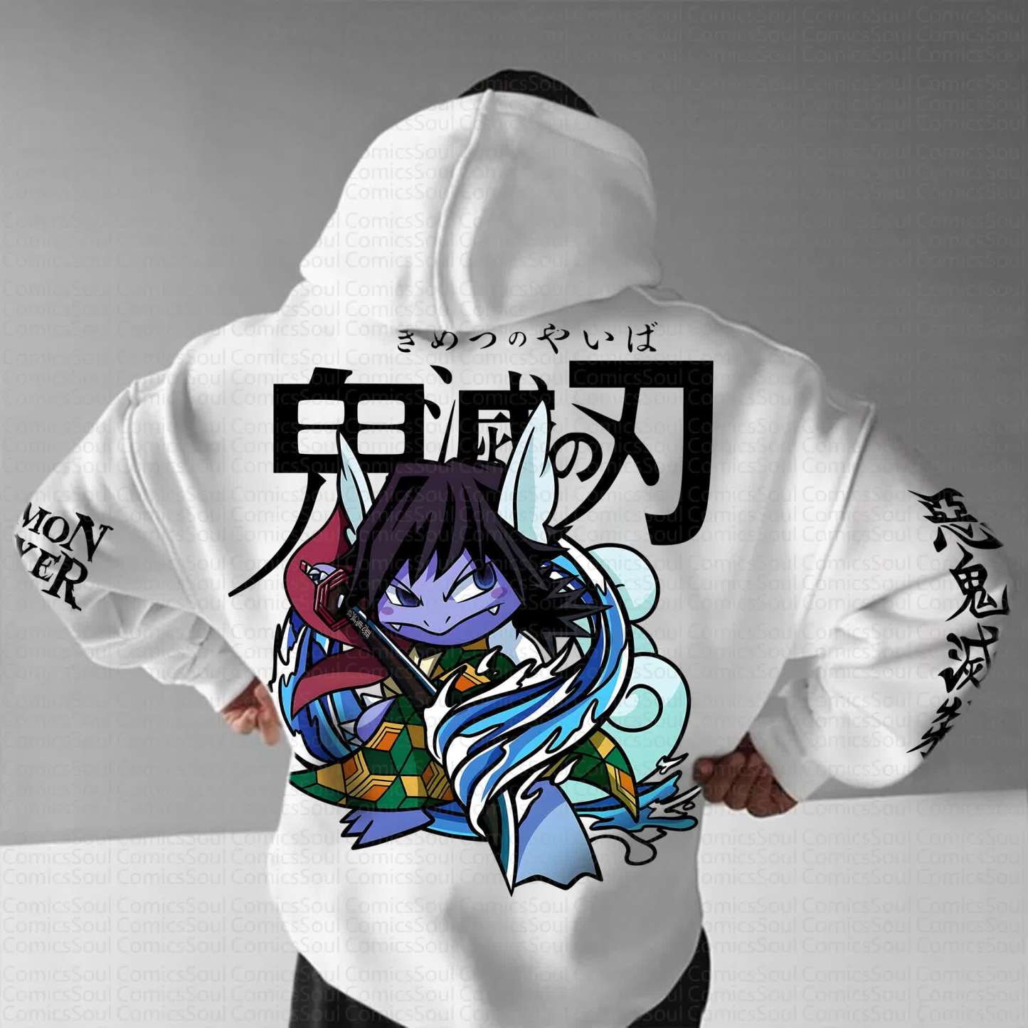 Unisex Anime Graphic Streetwear Vintage Hoodie丨Demon Slayer X Pokémon