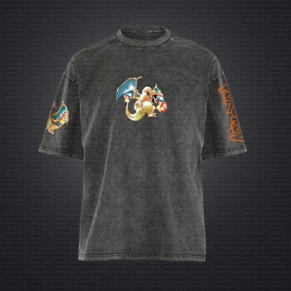 Unisex "Pokémon" Anime Style Vintage Washed T-Shirt