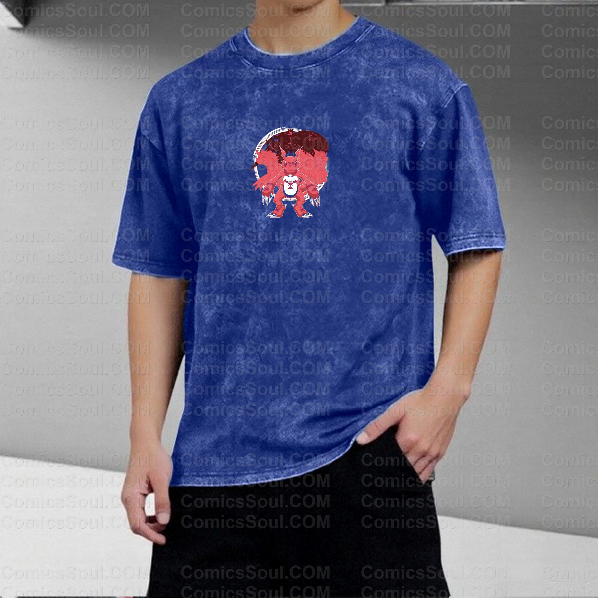 Vintage 3D Direct Inkjet Printed Washed Unisex T-Shirt