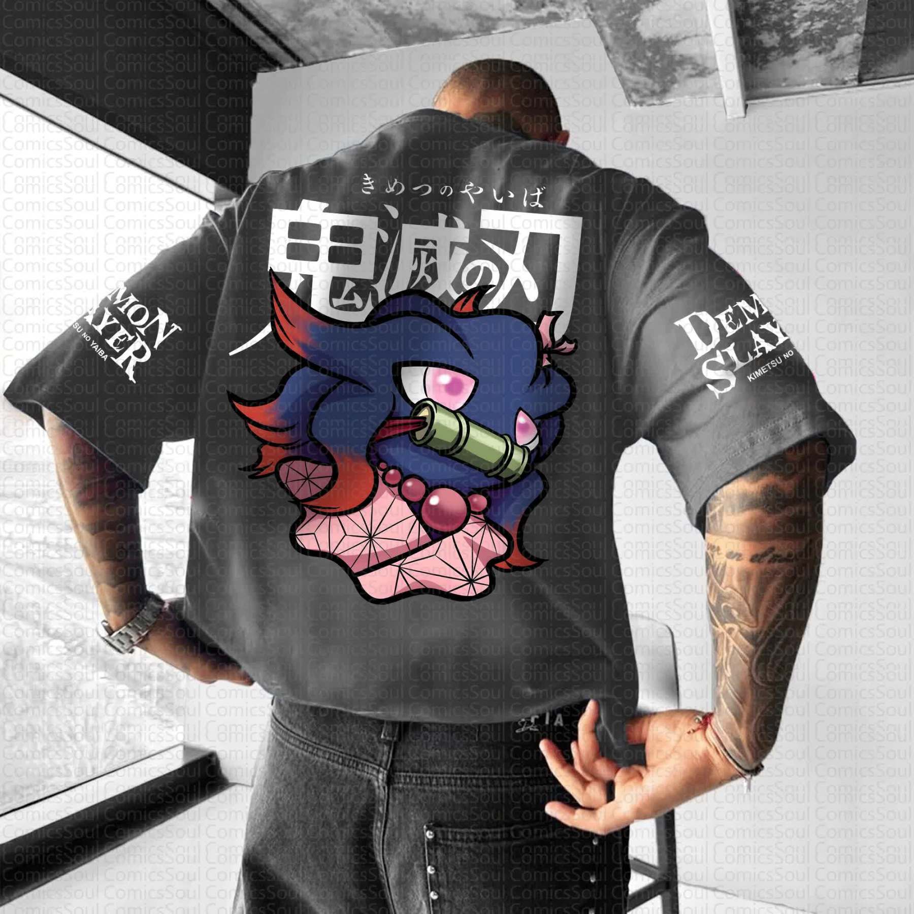 Unisex Anime Inspired Vintage T-Shirt丨Demon Slayer X Pokémon