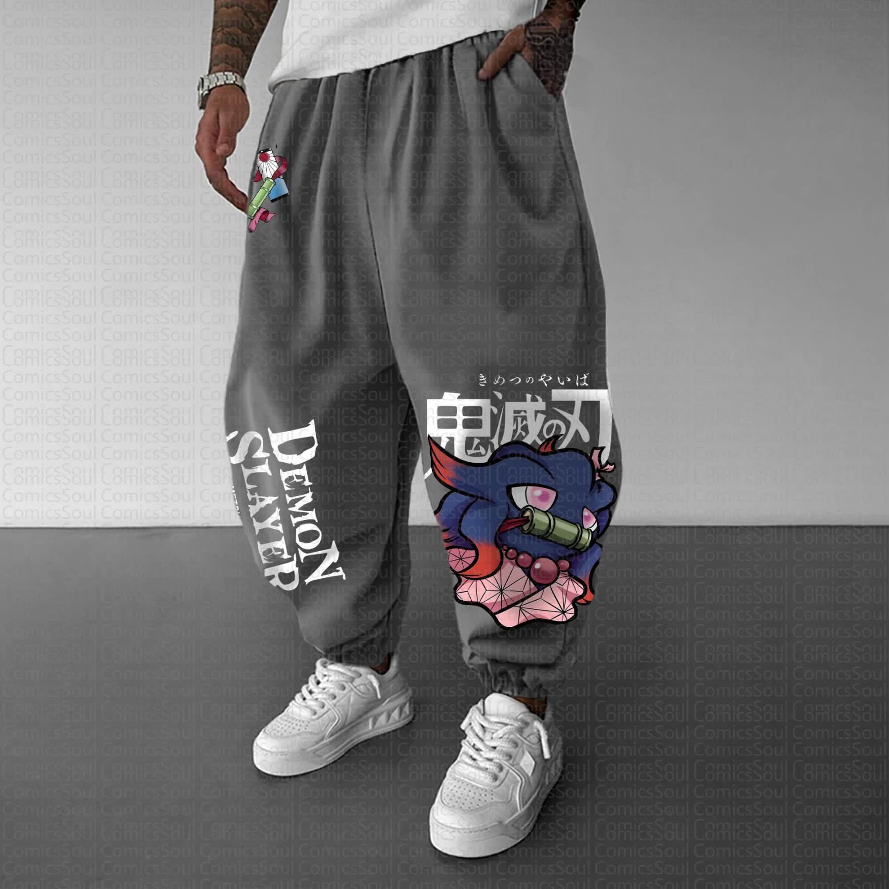 Unisex Anime Inspired Vintage Pants丨Demon Slayer X Pokémon