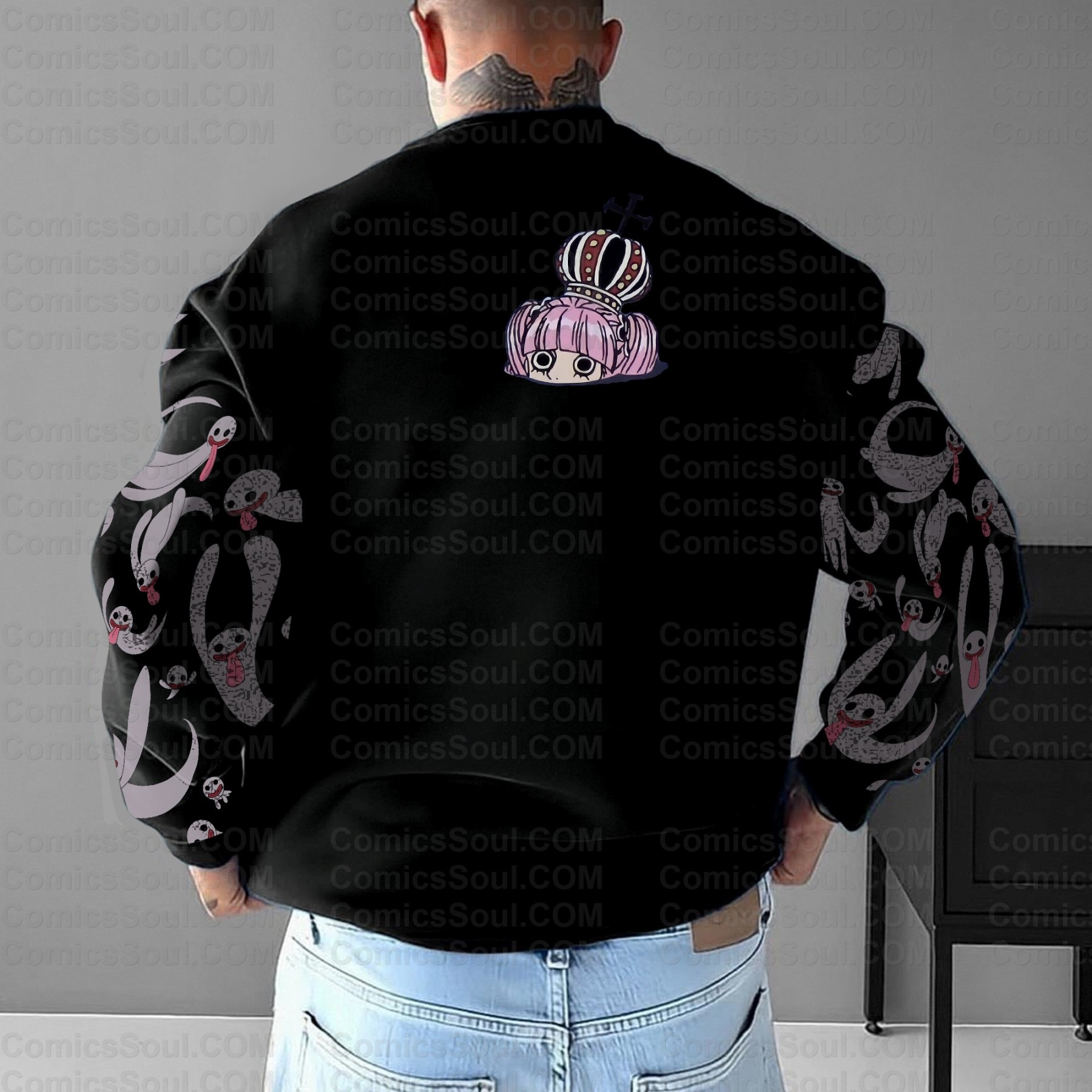 (One Piece)Plus Velvet Unisex Anime Inspired Vintage Sweatshirt