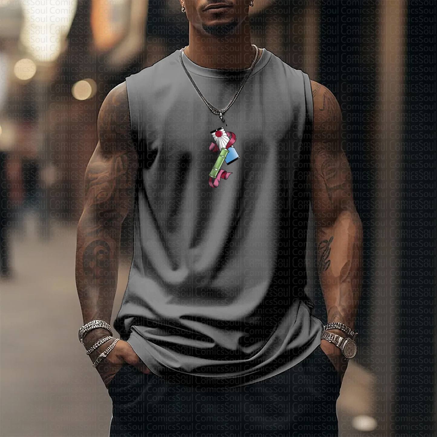 Unisex “Demon Slayer X Pokémon” Casual Anime  Tank Top