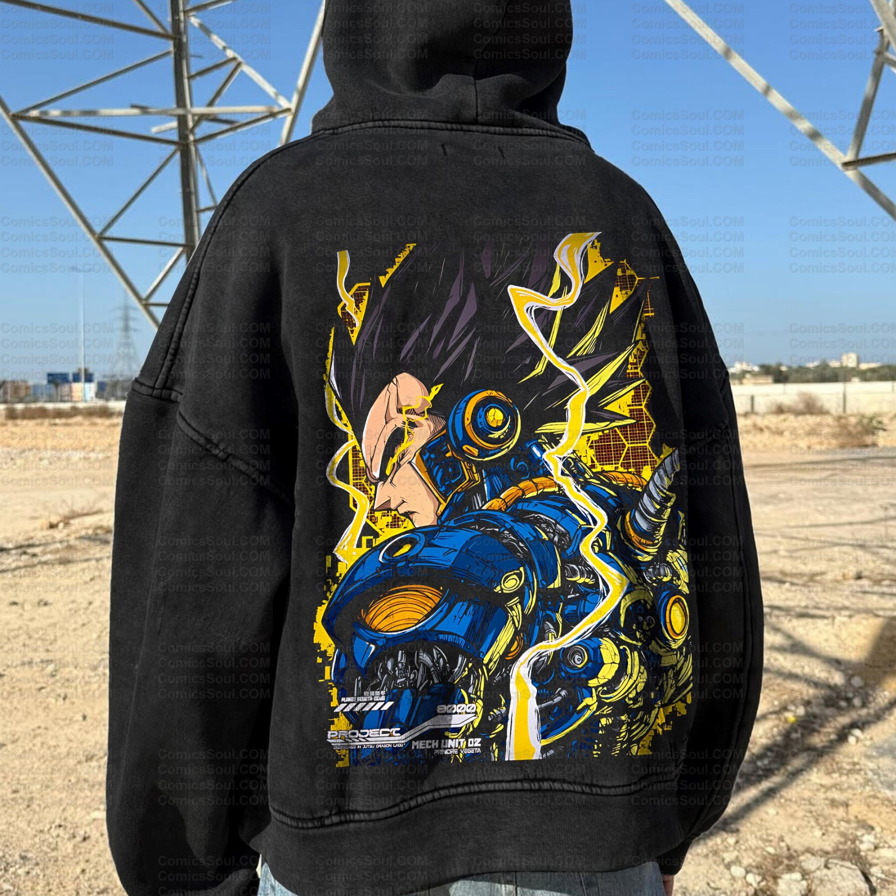 Unisex Anime Graphic Water wash Streetwear Vintage Hoodi