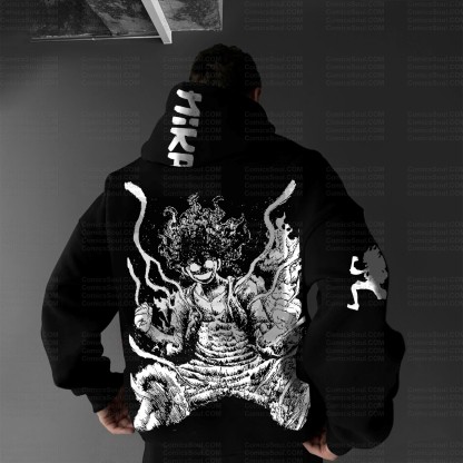 Plus Velvet Unisex Anime Graphic Streetwear Vintage Hoodie