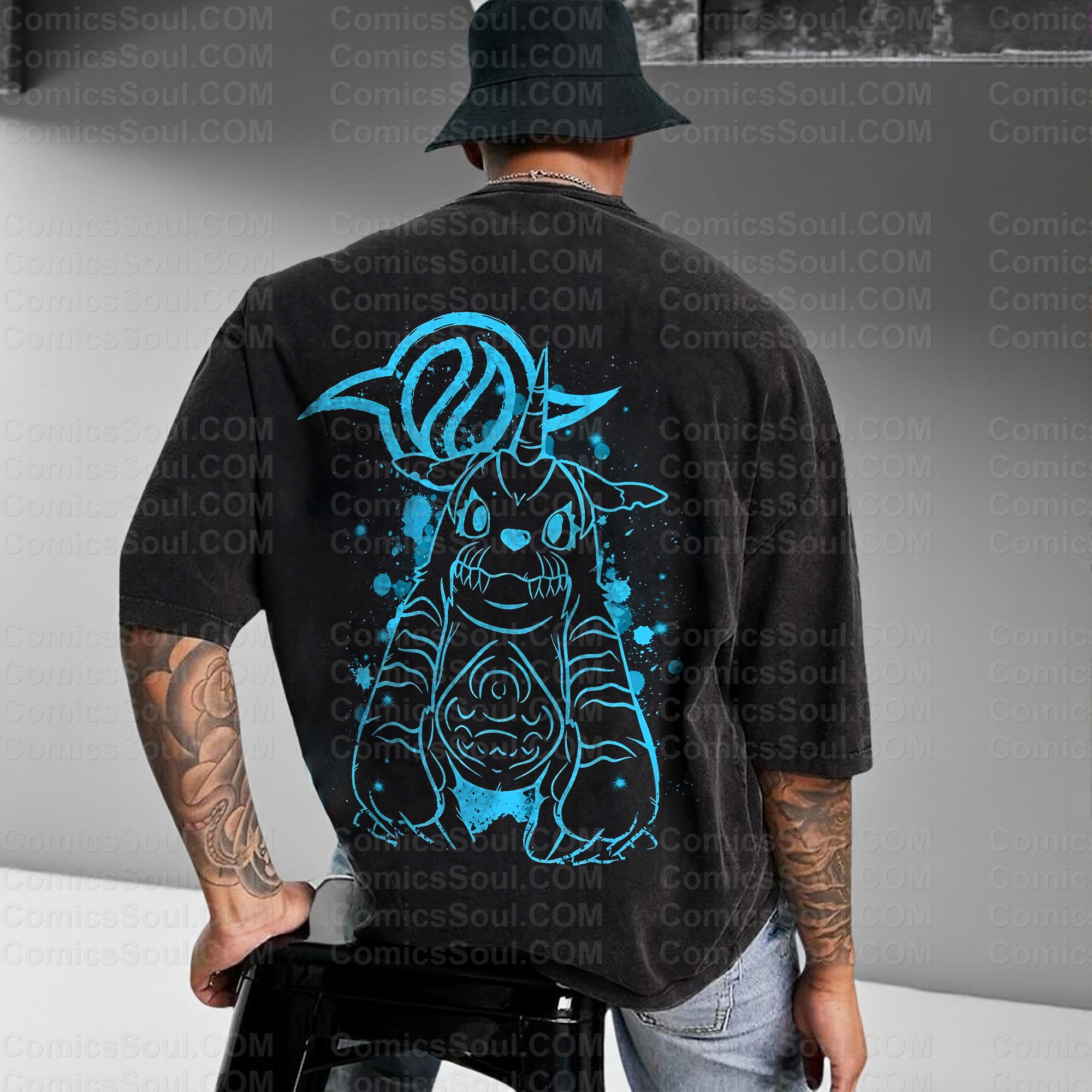 Vintage 3D Direct Inkjet Printed Washed Unisex T-Shirt