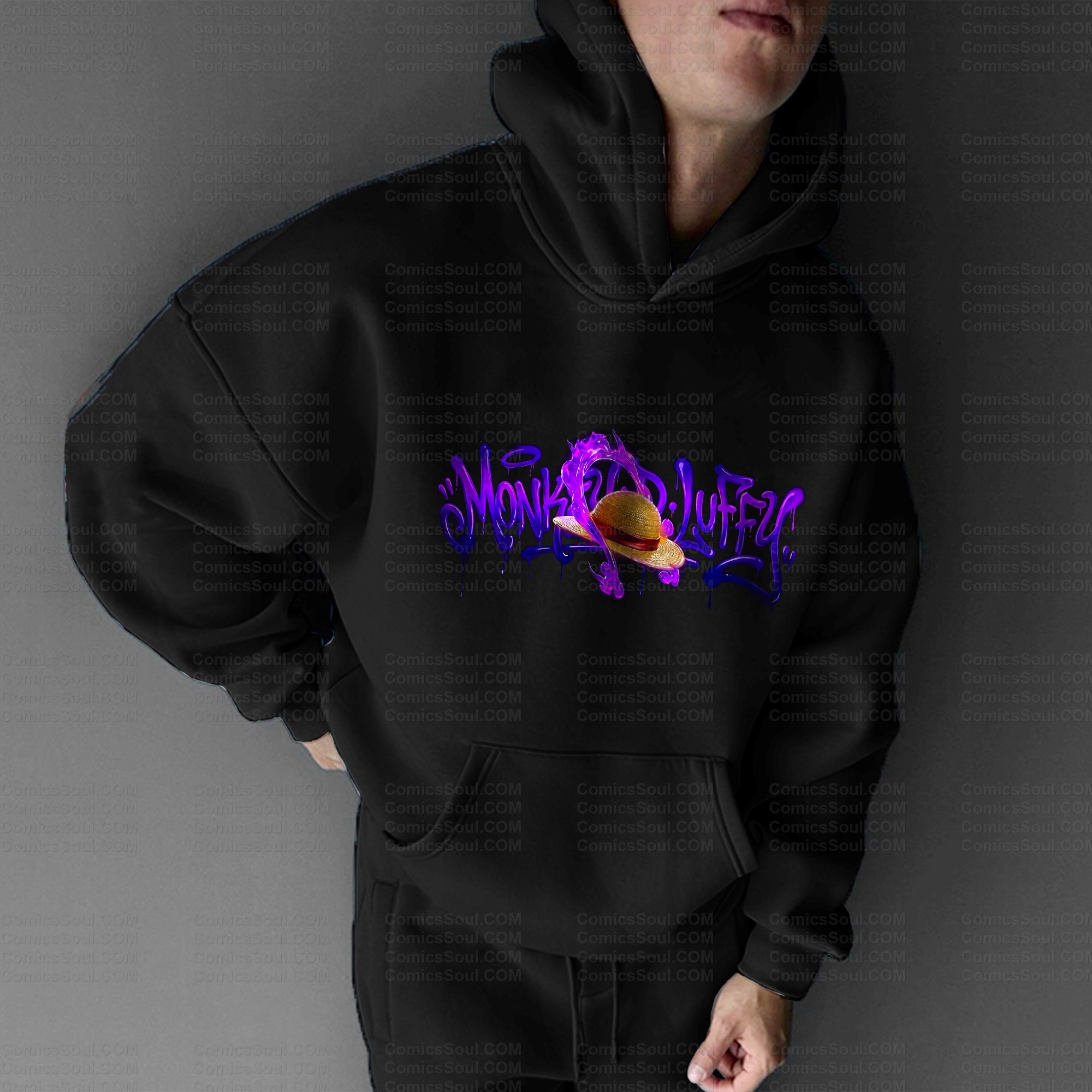 Plus Velvet Unisex Anime Graphic Streetwear Vintage Hoodie