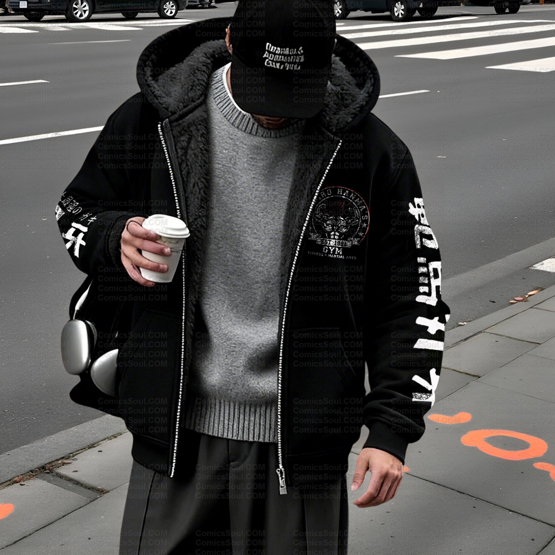 Unisex Graphic Streetwear Vintage Zipper Cardigan Plush Hoodie