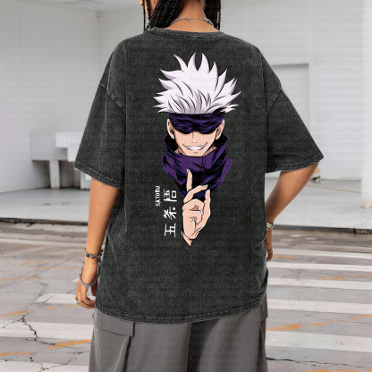 "Jujutsu Kaisen" Anime Vintage High Quality Washed T-Shirt