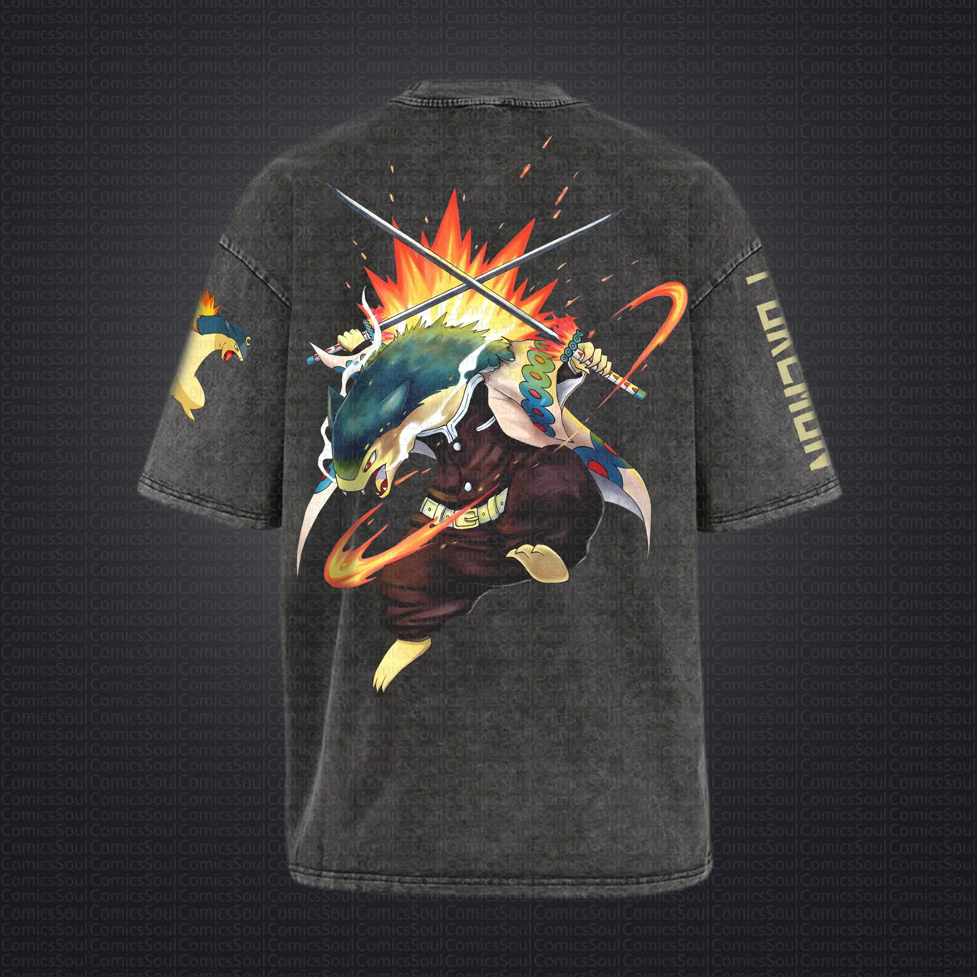 Unisex "Pokémon" Anime Style Vintage Washed T-Shirt