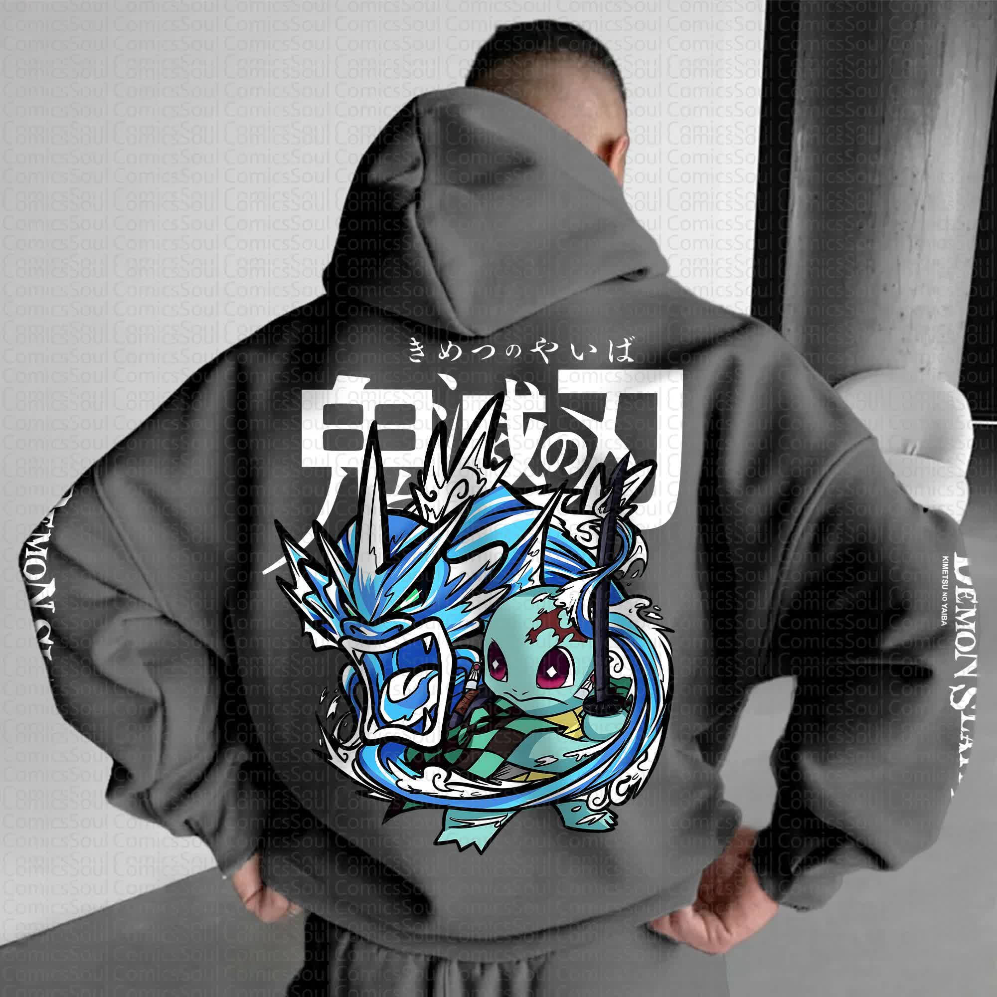 Unisex Vintage Hoodie丨Demon Slayer X Pokémon
