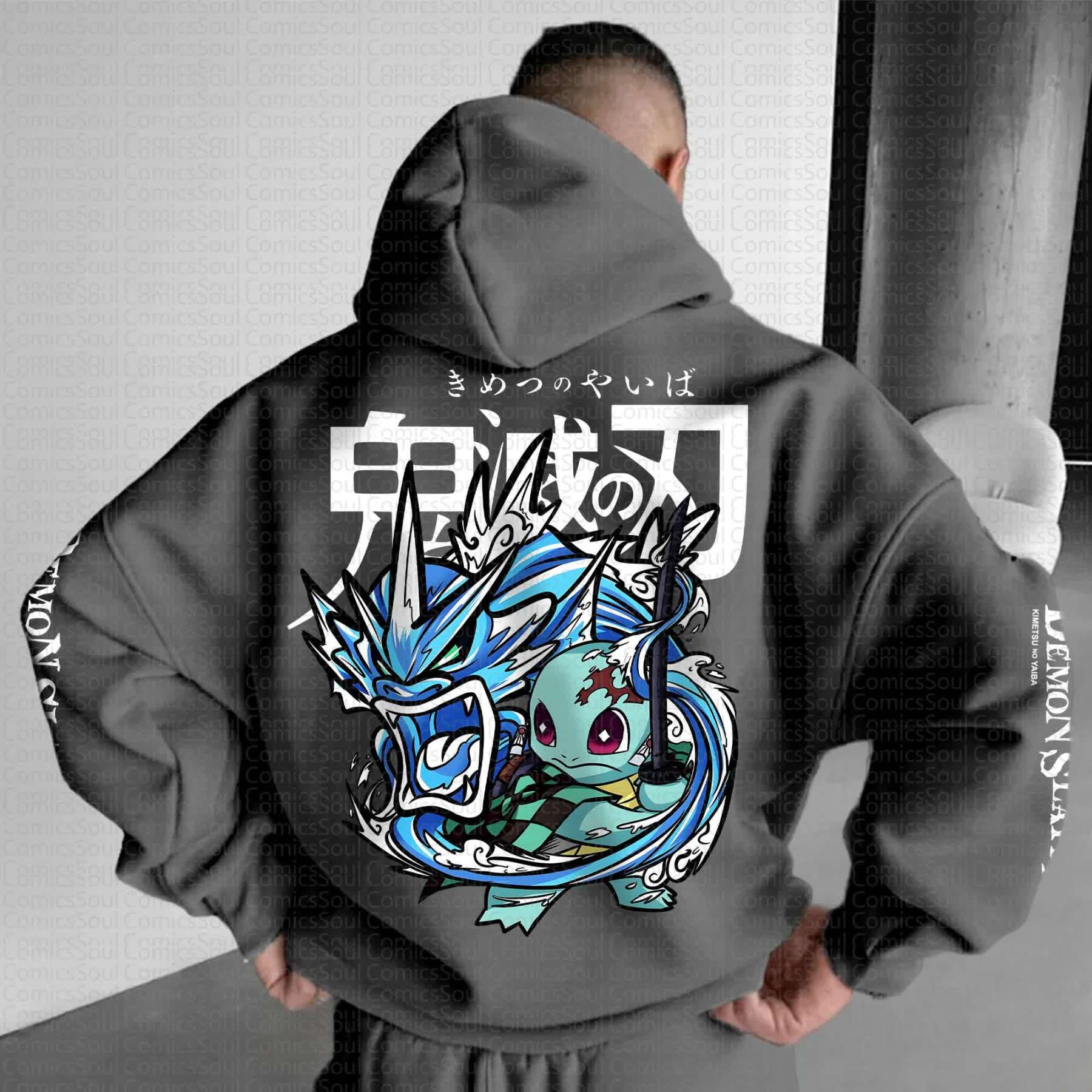Unisex Vintage Hoodie丨Demon Slayer X Pokémon