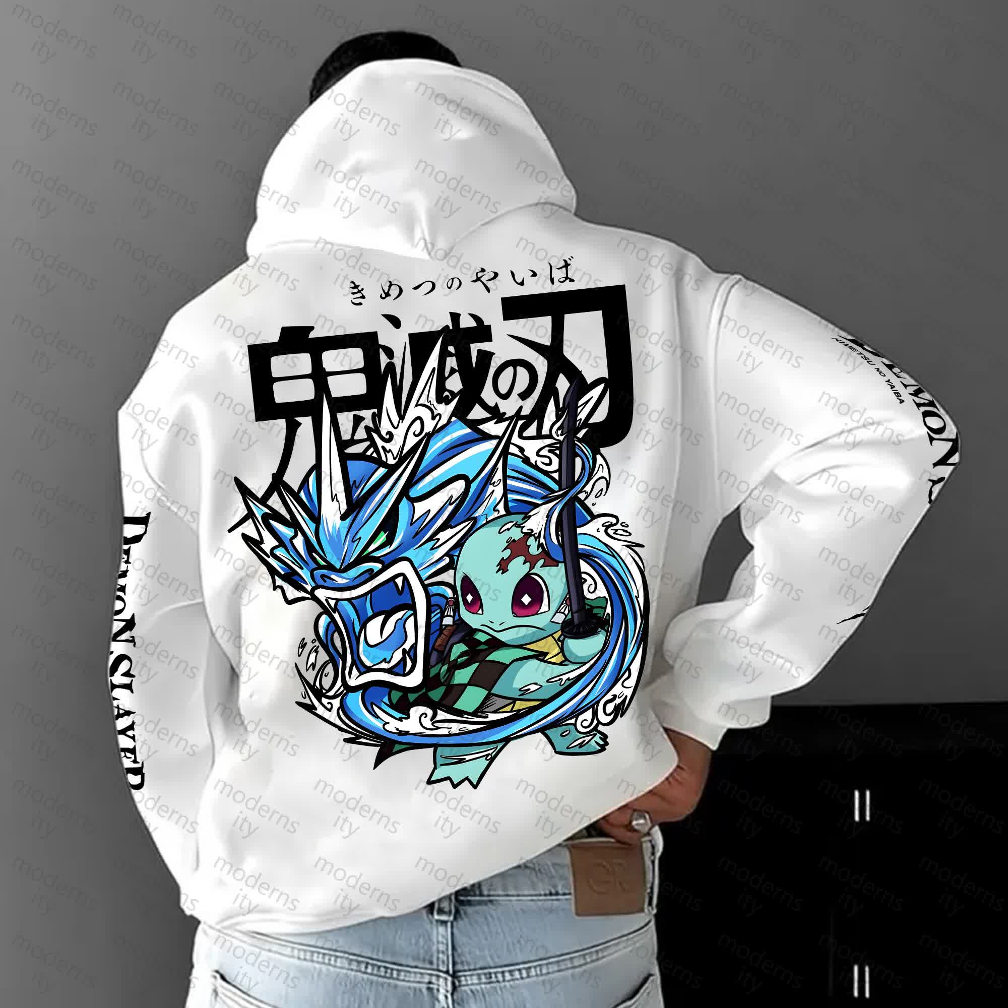 Unisex Vintage Hoodie丨Demon Slayer X Pokémon