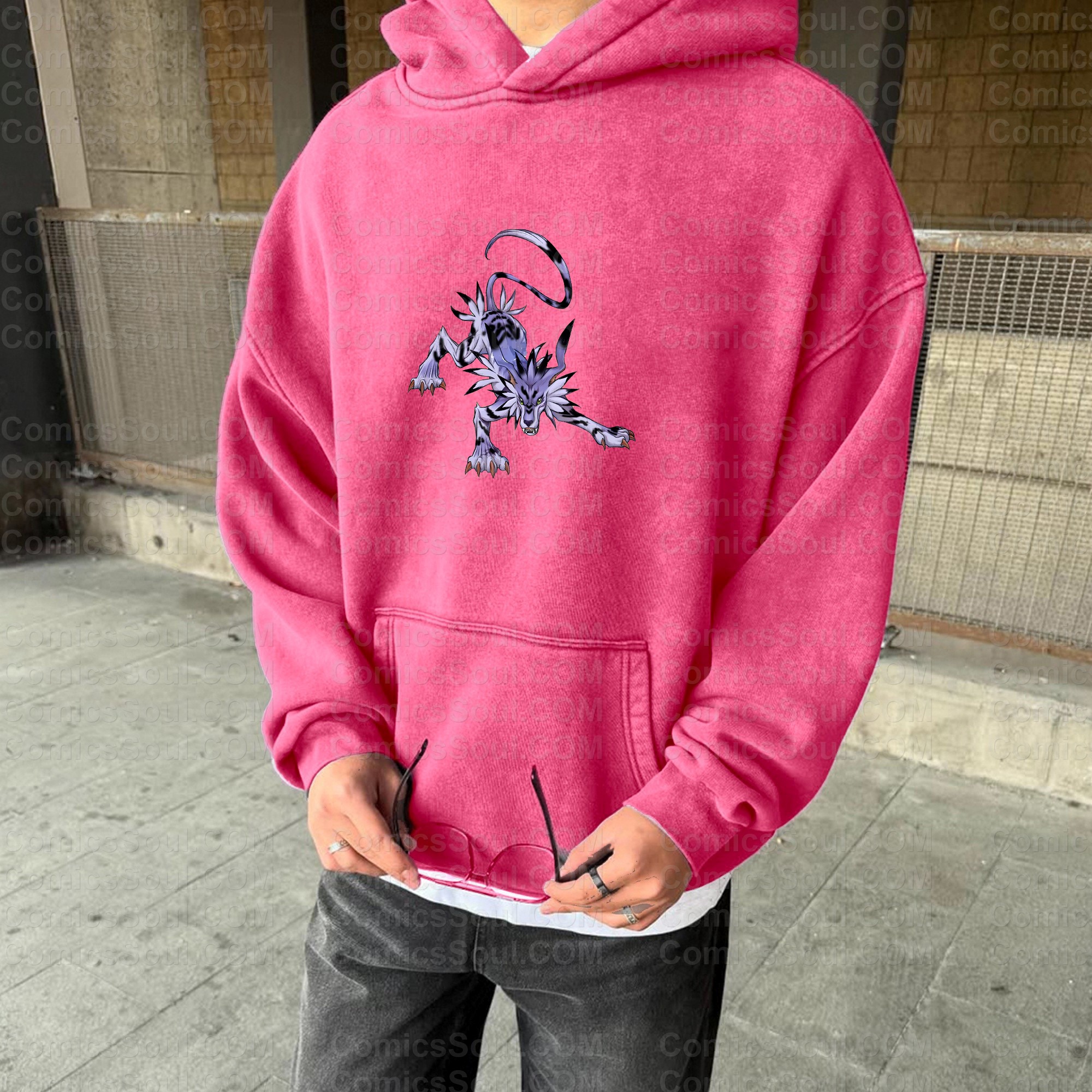 Vintage 3D Direct Inkjet Printed Washed Unisex Plush Hoodie