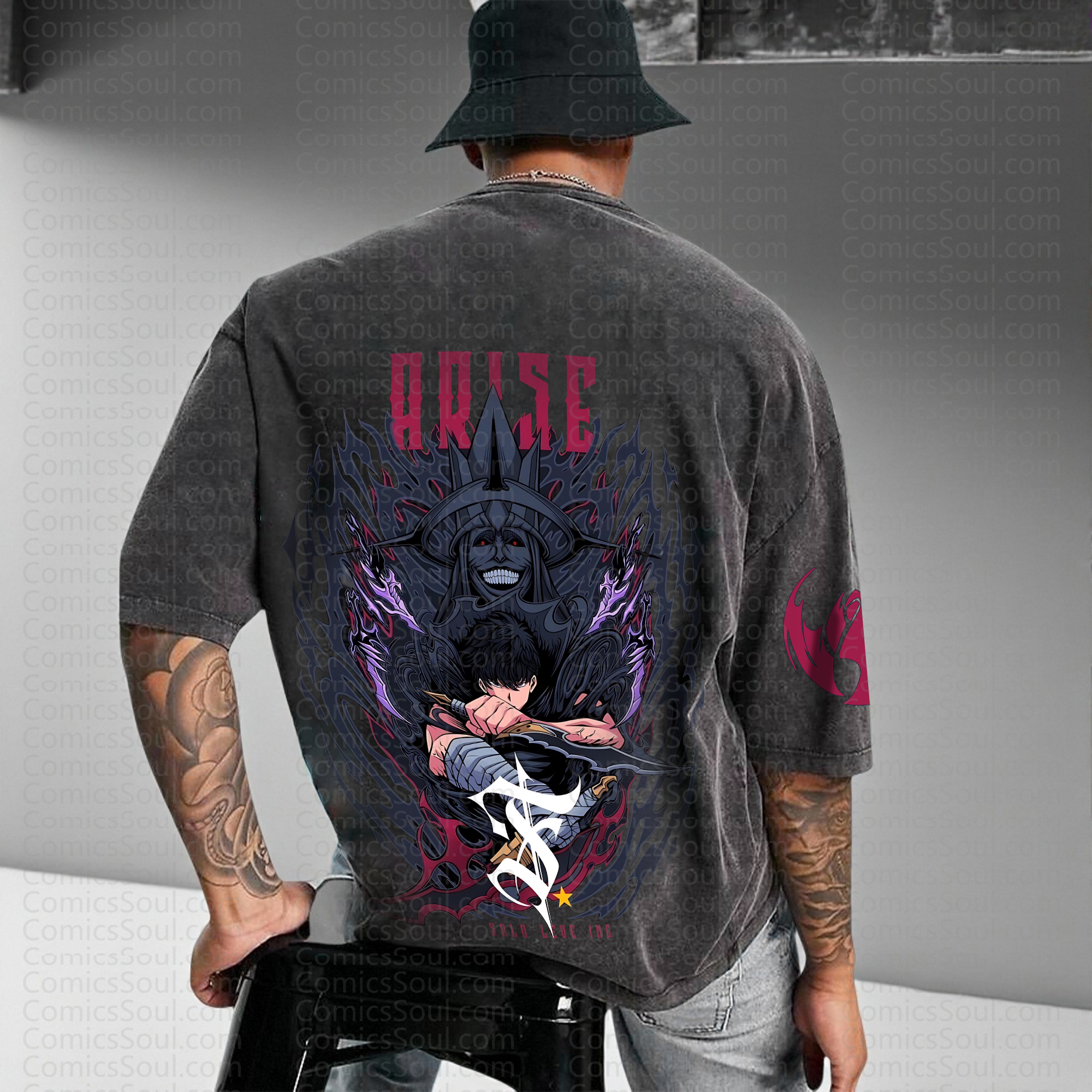 Unisex Anime Inspired Vintage Washed T-Shirt丨Solo Leveling