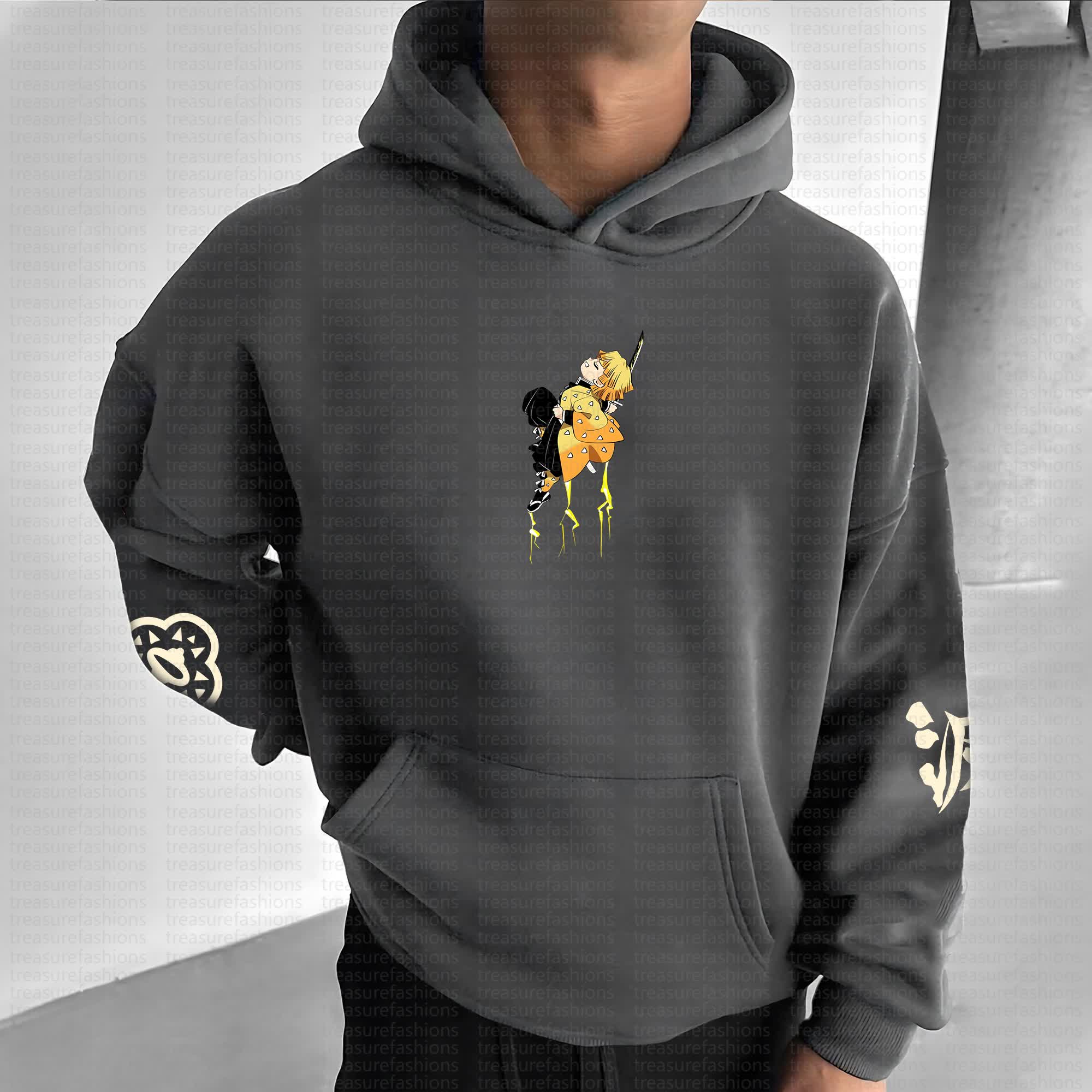 Unisex “Demon Slayer” Anime Graphic Streetwear Vintage Hoodie