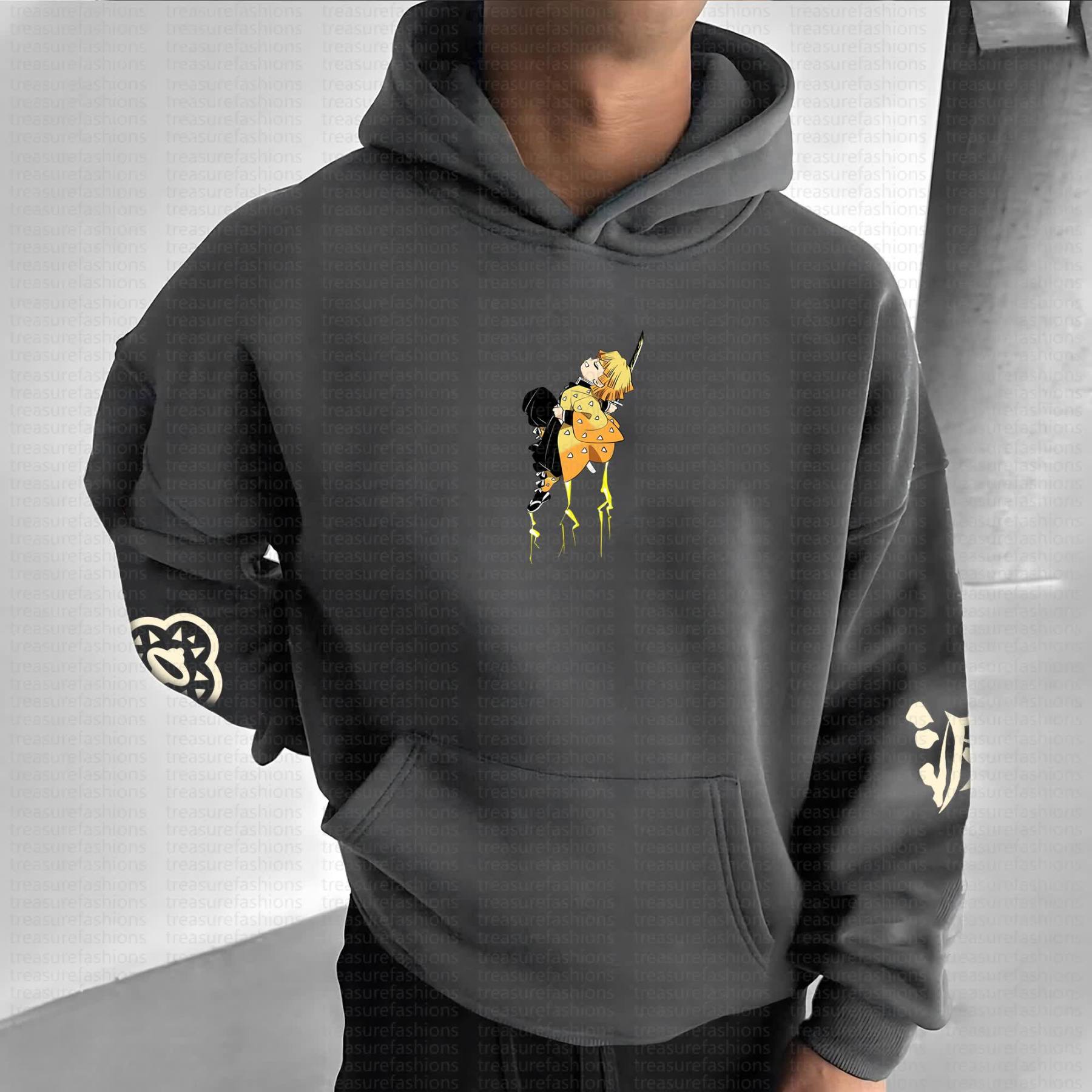 Unisex “Demon Slayer” Anime Graphic Streetwear Vintage Hoodie