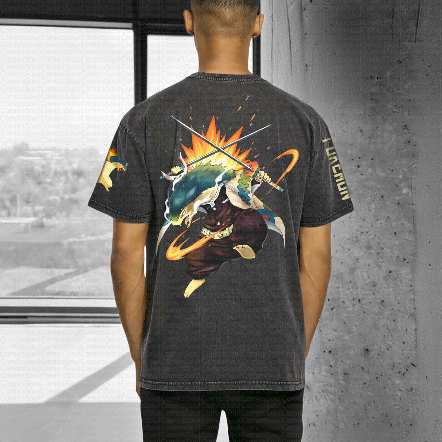 Unisex "Pokémon" Anime Style Vintage Washed T-Shirt