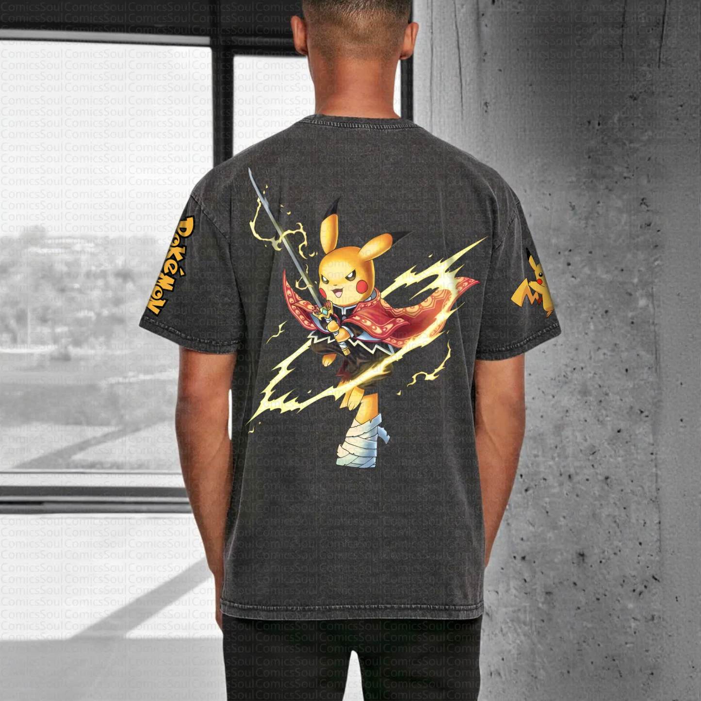 Unisex "Pokémon" Anime Style Vintage Washed T-Shirt