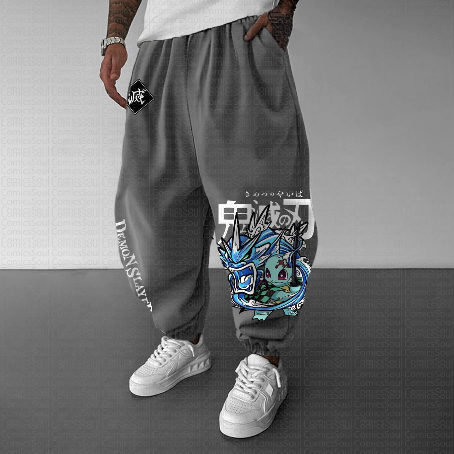 Unisex Anime Inspired Vintage Pants丨Demon Slayer X Pokémon