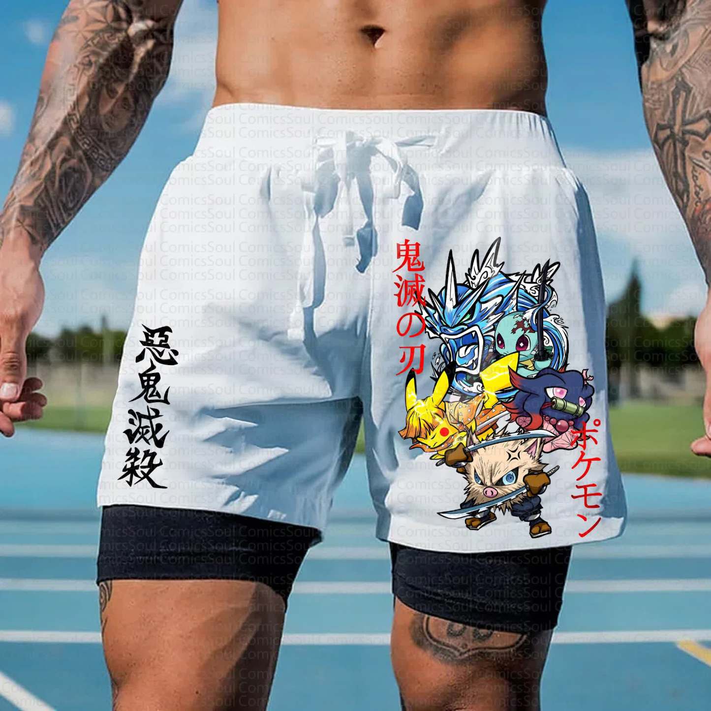 Unisex Casual Anime Streetwear Shorts 丨Demon Slayer X Pokémon