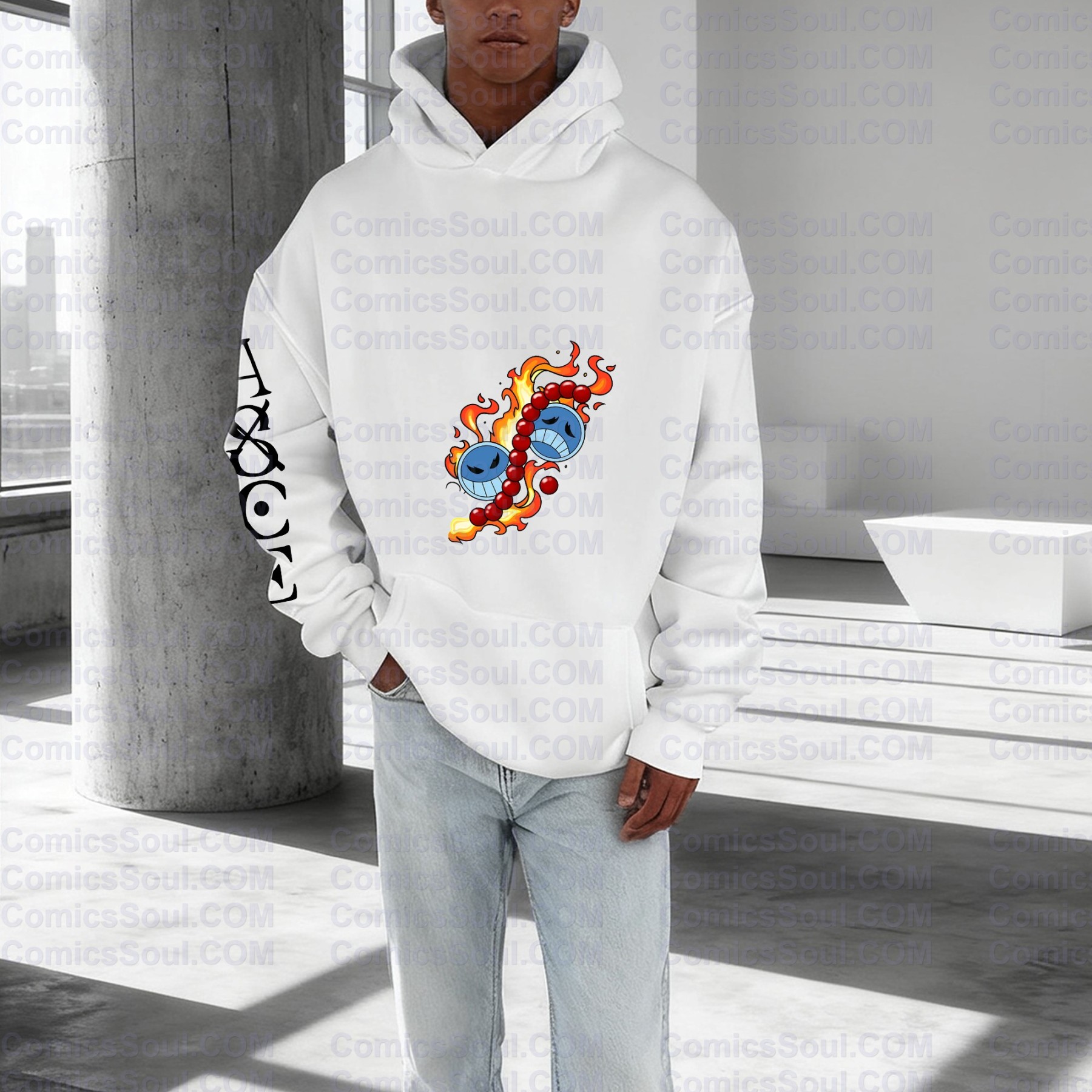 Plus Velvet Unisex Anime Graphic Streetwear Vintage Hoodieluffy