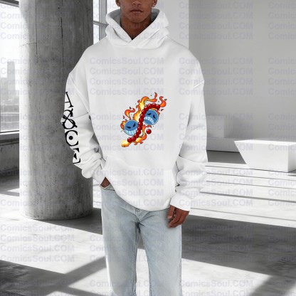 Plus Velvet Unisex Anime Graphic Streetwear Vintage Hoodieluffy