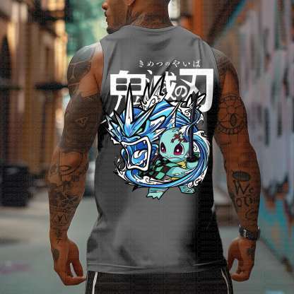 Unisex “Demon Slayer X Pokémon” Casual Anime  Tank Top
