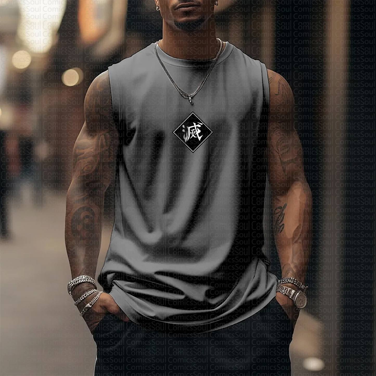 Unisex “Demon Slayer X Pokémon” Casual Anime  Tank Top