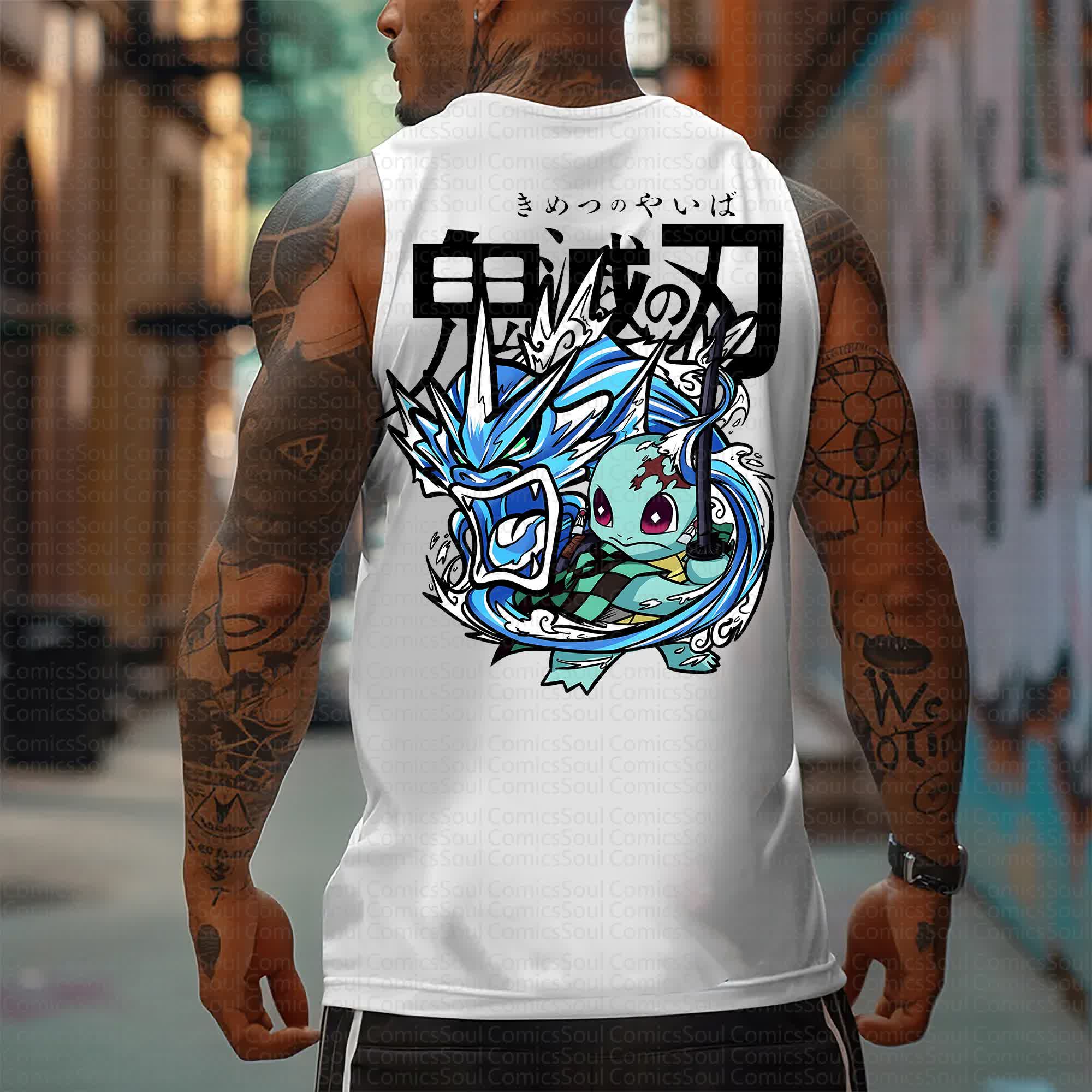 Unisex “Demon Slayer X Pokémon” Casual Anime Tank Top