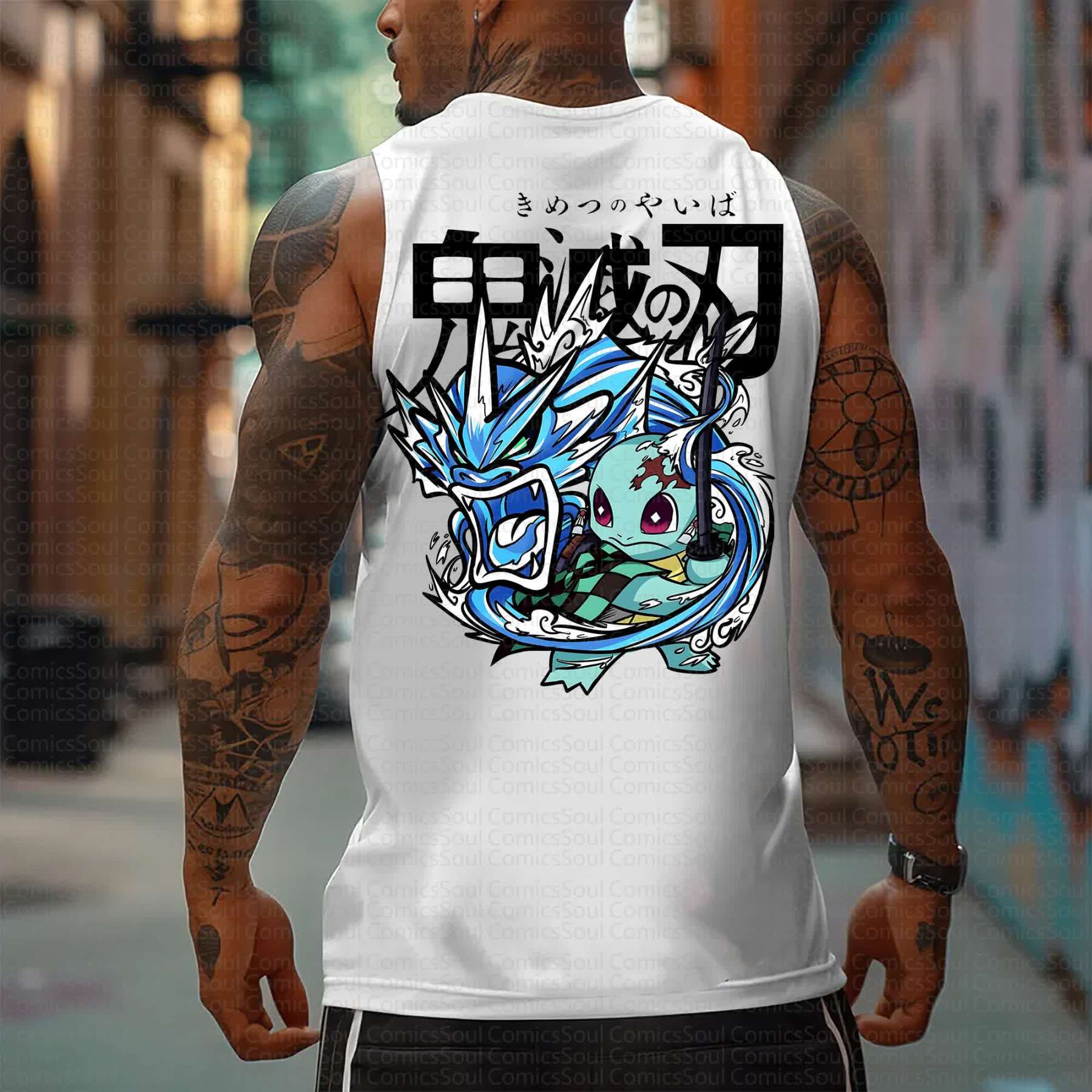 Unisex “Demon Slayer X Pokémon” Casual Anime Tank Top
