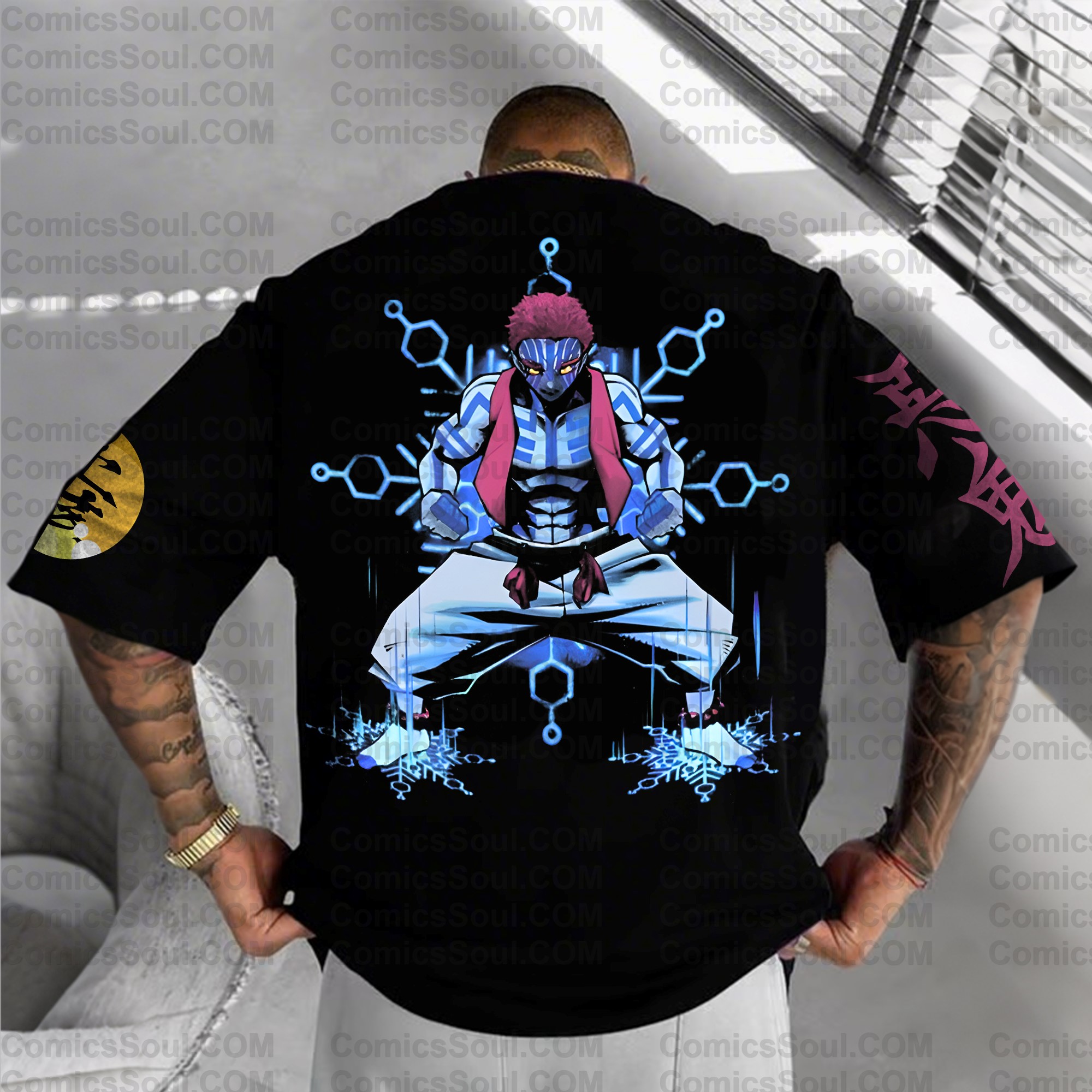 Unisex Anime Inspired Vintage T-Shirt丨Demon Slayer-Akaza