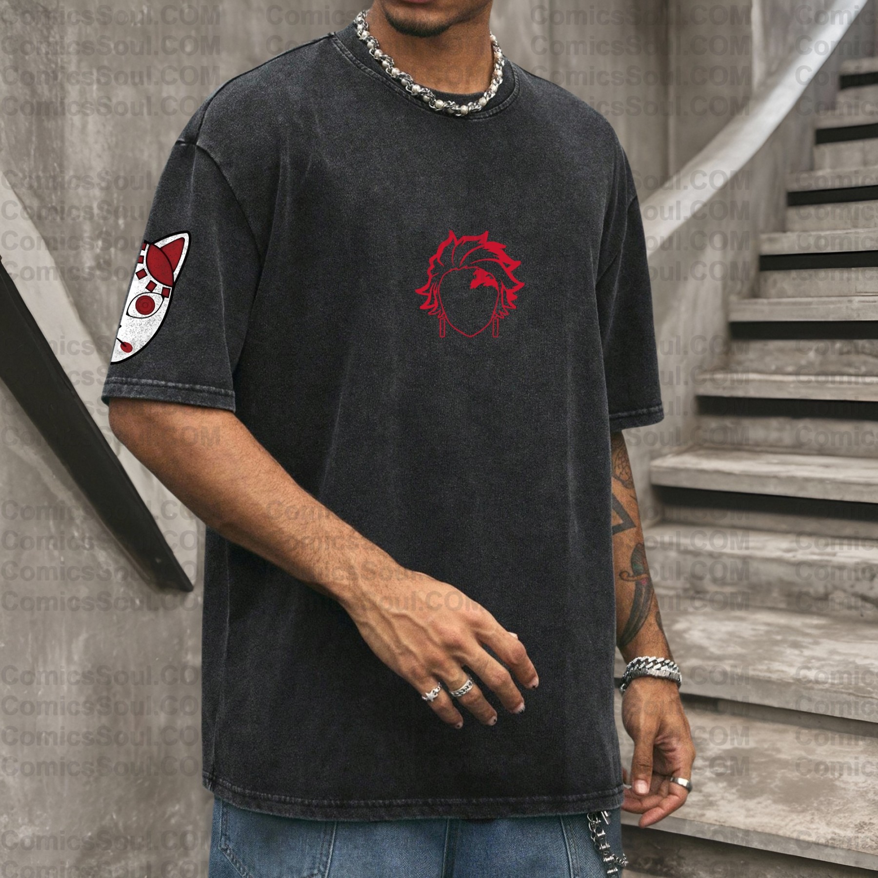 Vintage 3D Direct Inkjet Printed Washed Unisex T-Shirt