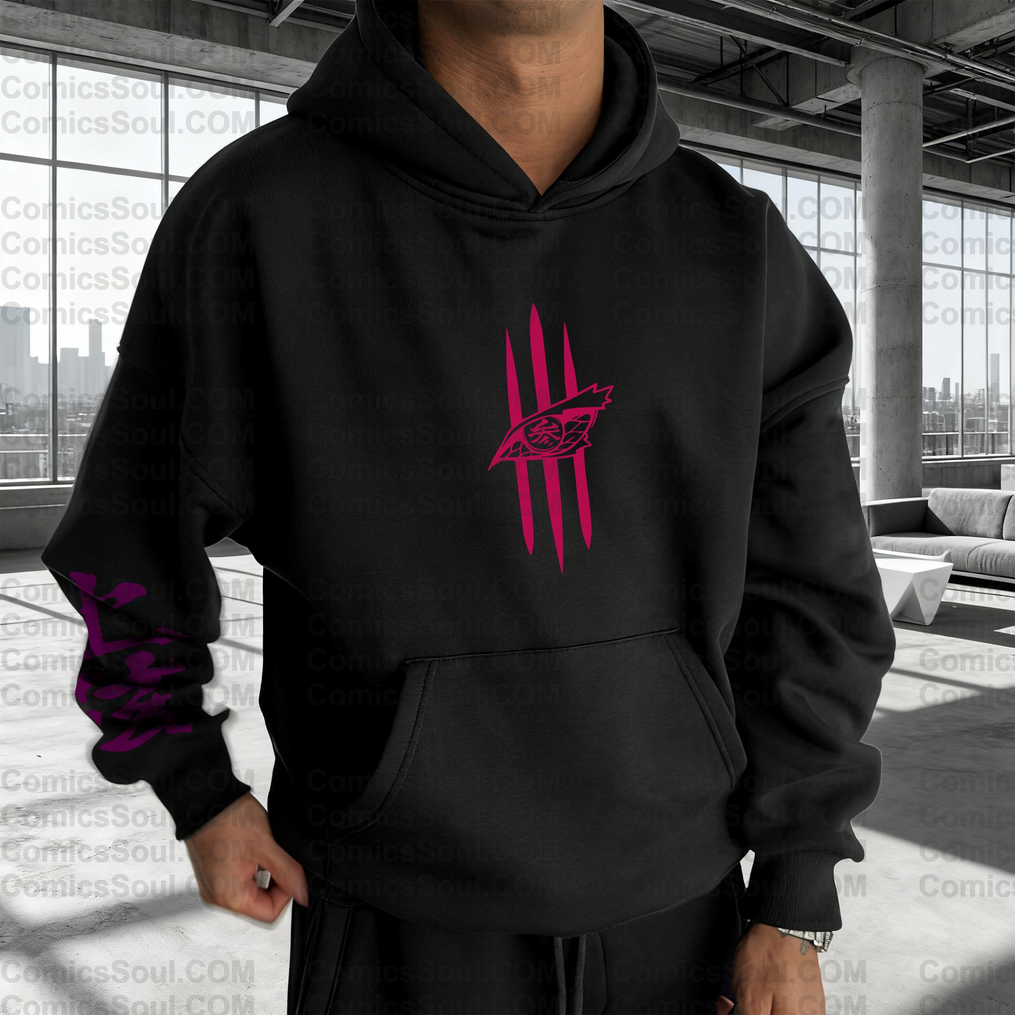 Plus Velvet Unisex Anime Graphic Streetwear Vintage Hoodie