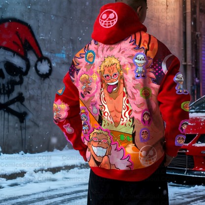 Plus Velvet Unisex Anime Graphic Streetwear Vintage Hoodie