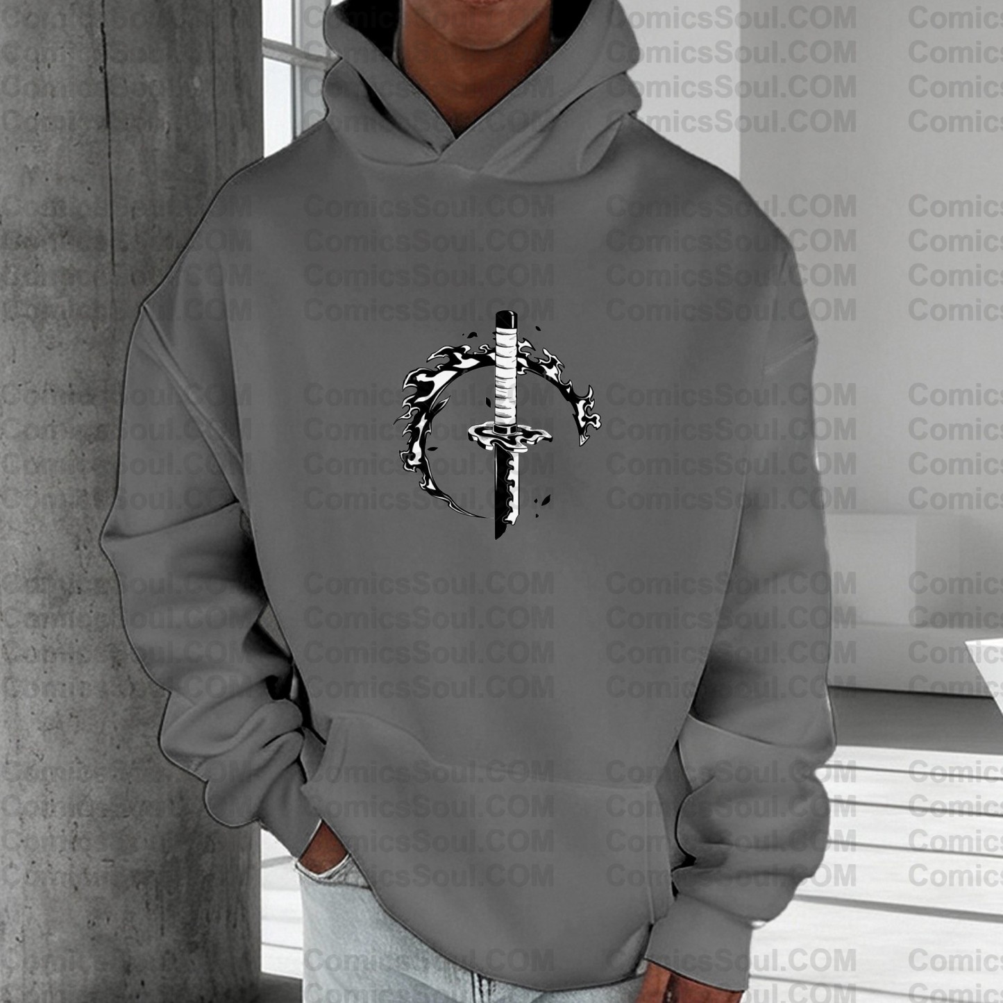 Plus Velvet Unisex Anime Graphic Streetwear Vintage Hoodie