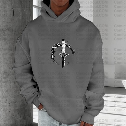 Plus Velvet Unisex Anime Graphic Streetwear Vintage Hoodie